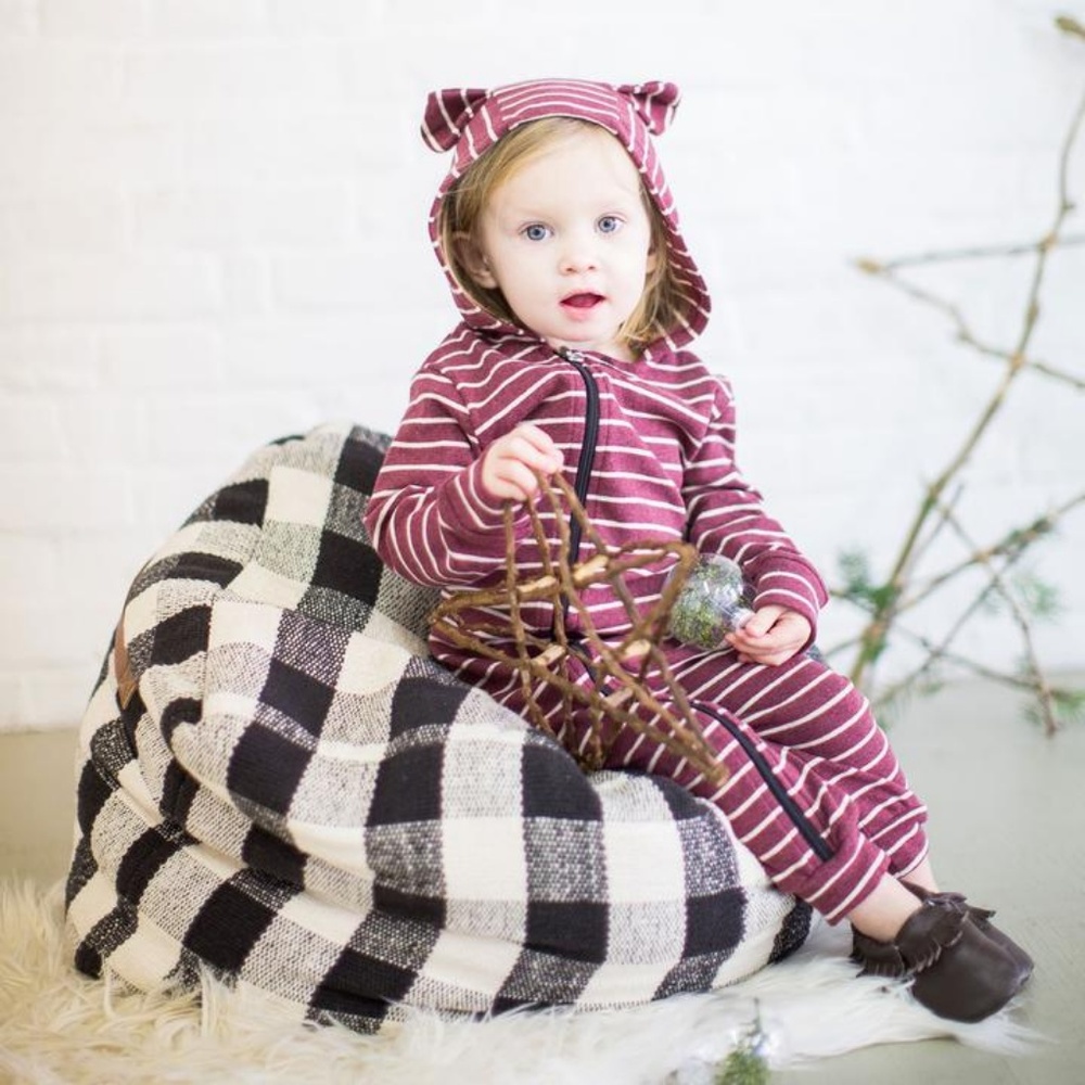 NWT Unisex Red and Cream Hooded Playsuit